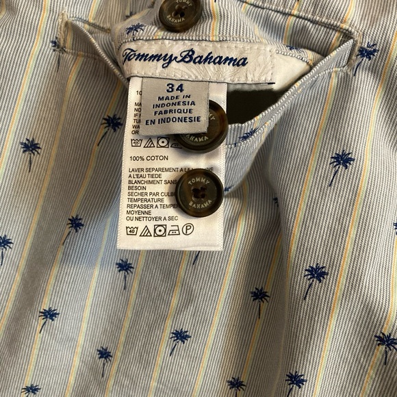 Tommy Bahama Reversible Chino Shorts Cotton Stripes Plaid Size 34 Preppy EUC - Picture 6 of 8